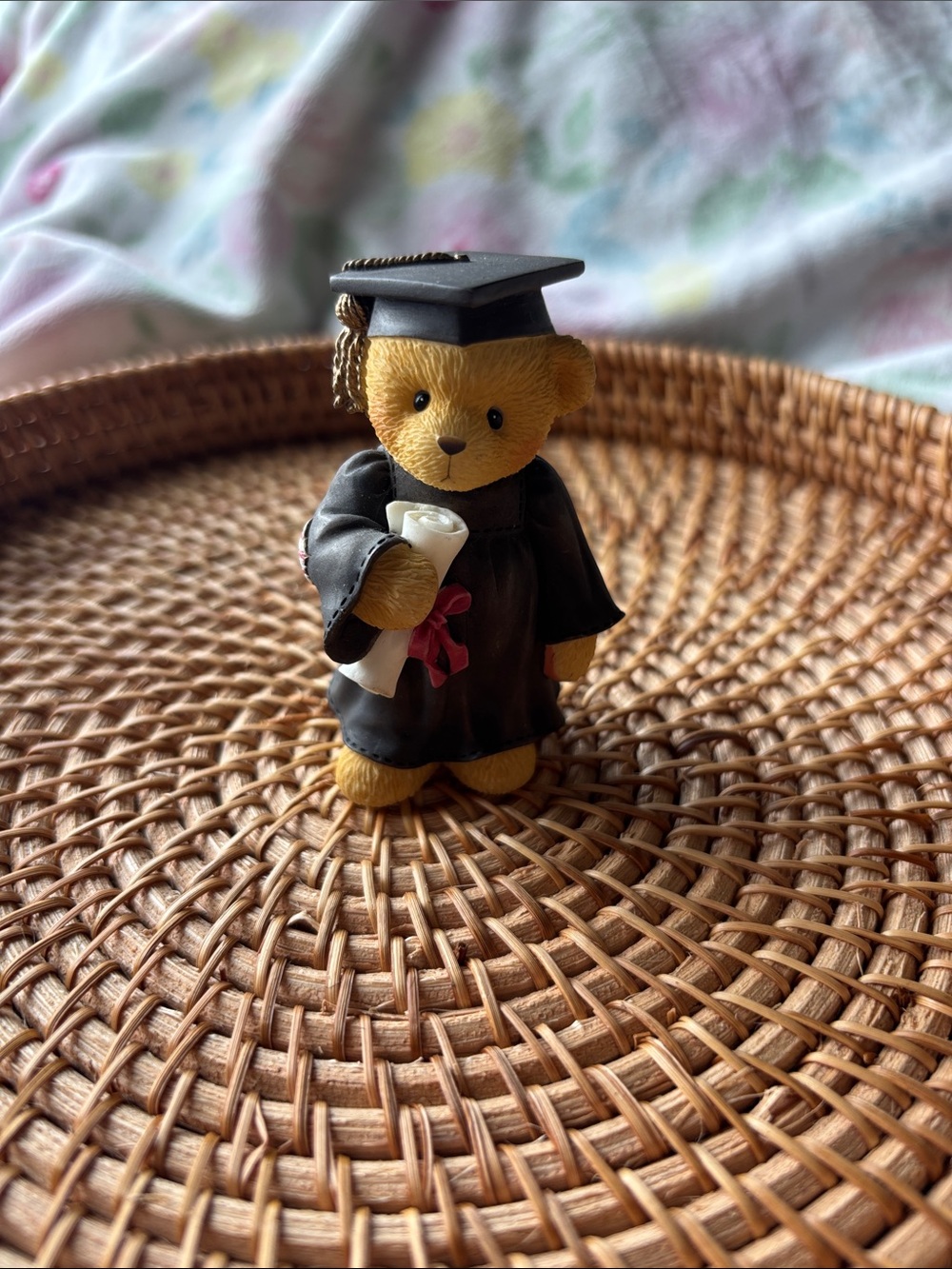 Cherished Teddies Black and White Graduation Bear Figurine